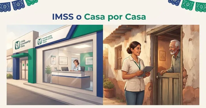 Portada de la guía: Diferencia entre IMSS-Bienestar y Salud Casa por Casa