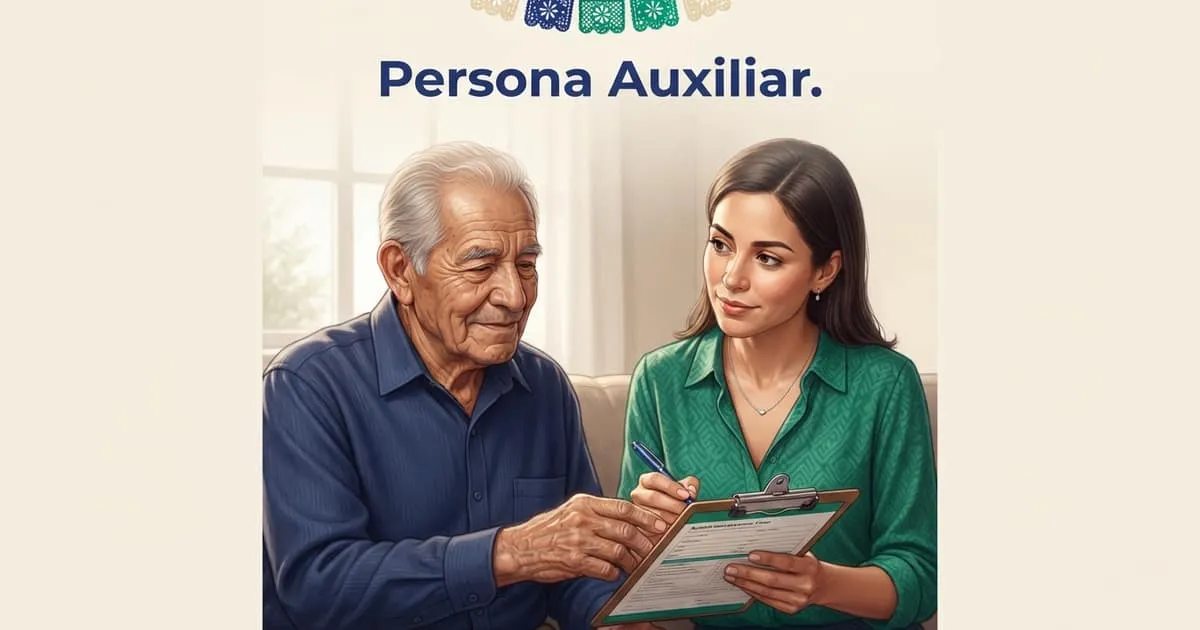 Portada de la guía: Cómo registrar o cambiar la Persona Auxiliar Bienestar