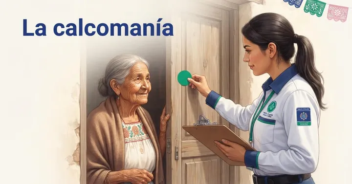 Portada de la guía: Salud Casa por Casa: qué preguntan y la calcomanía