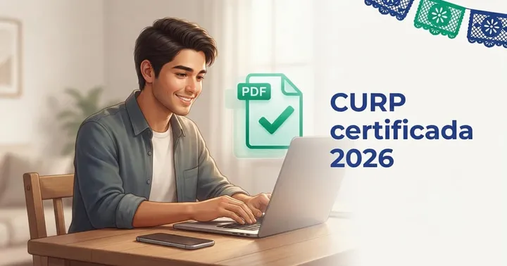 Portada de la guía: Cómo descargar la CURP certificada gratis en PDF 2026
