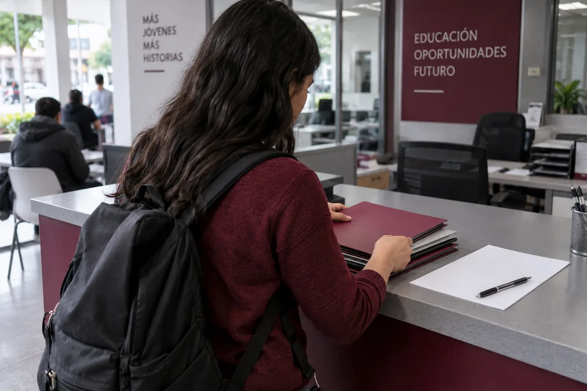 Imagen editorial ilustrativa sobre Beca Jóvenes Escribiendo el Futuro 2026: registro cerrado y qué sigue