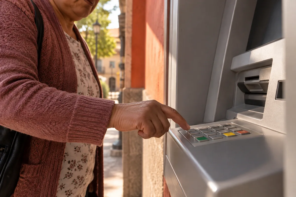 Imagen editorial ilustrativa sobre Comisión por retirar de la Tarjeta Bienestar: BBVA, BanCoppel y Oxxo