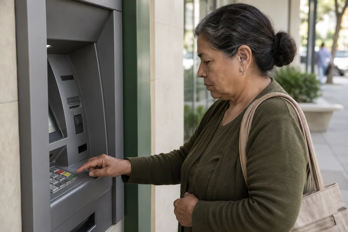 Imagen editorial ilustrativa sobre Límite de retiro diario de la Tarjeta Bienestar: $12,000 en cajero