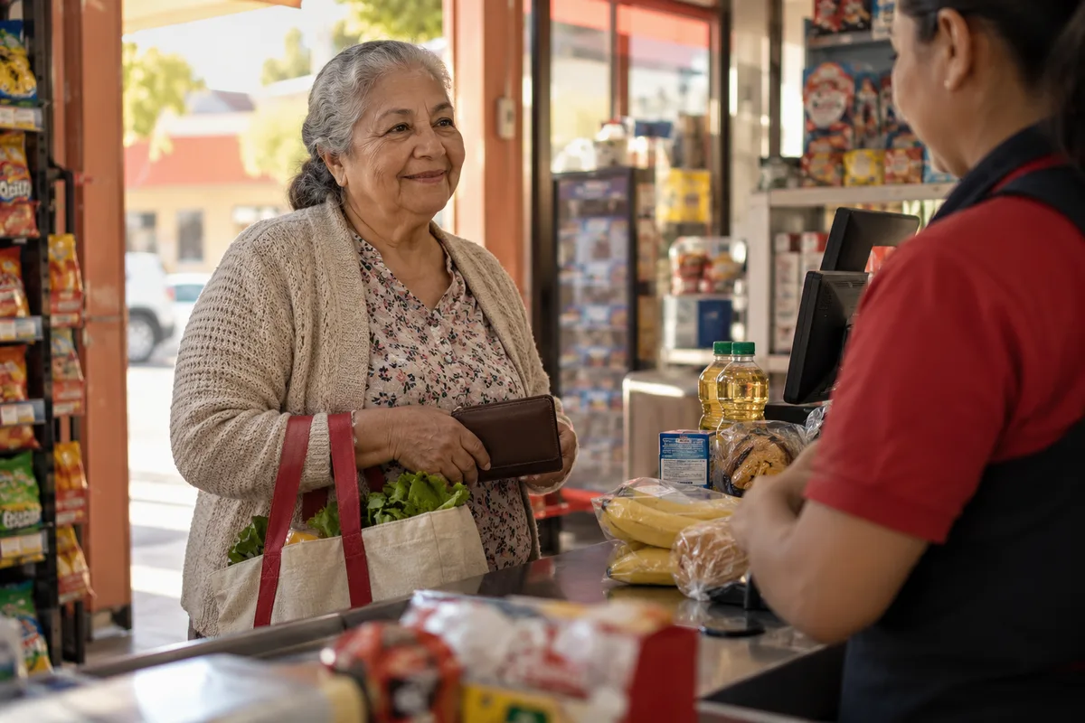 Imagen editorial ilustrativa sobre Puedo pagar en OXXO con la Tarjeta Bienestar Sí, y sin comisión
